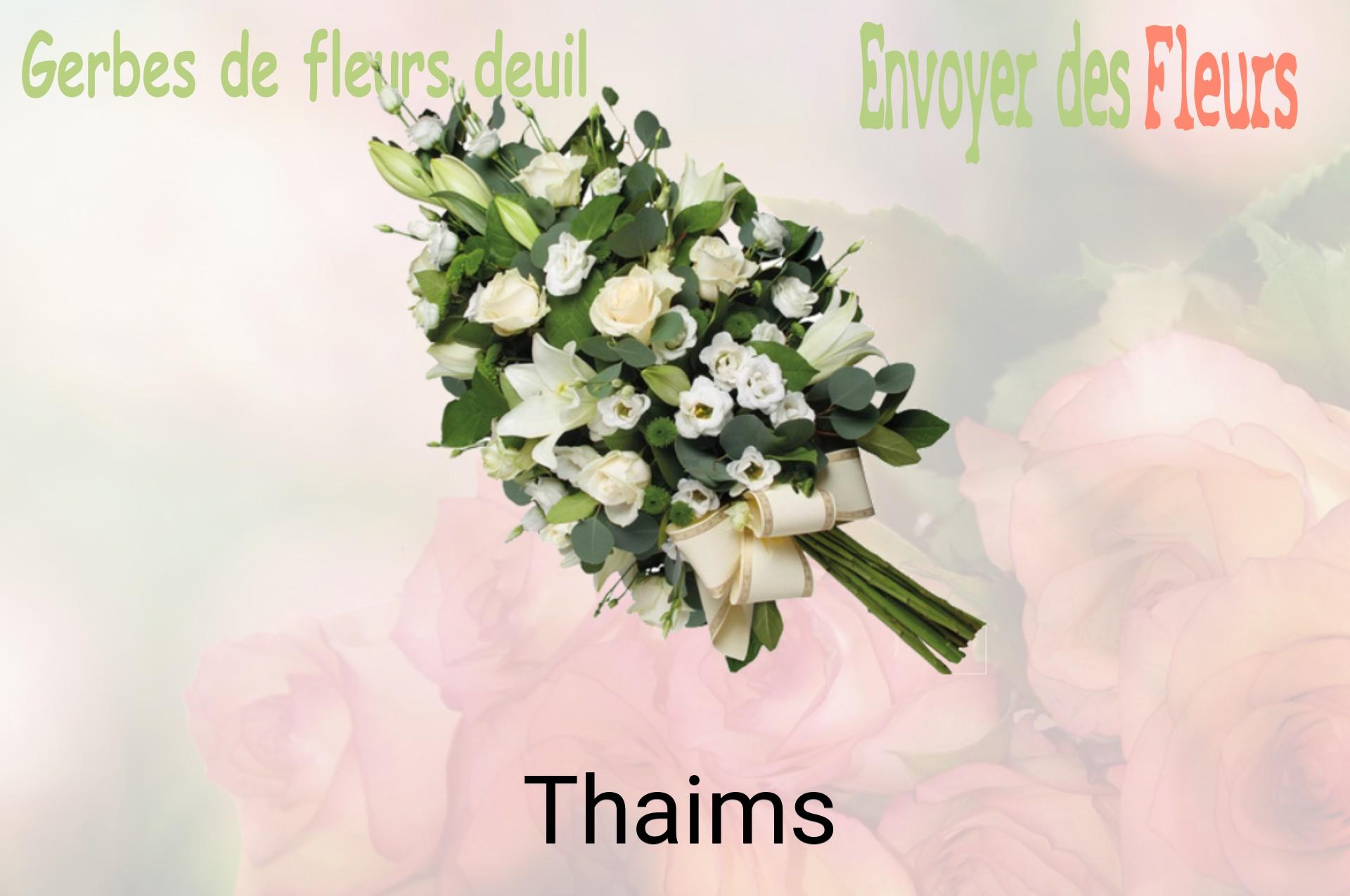 Gerbe de fleurs de deuil livrée à Thaims
